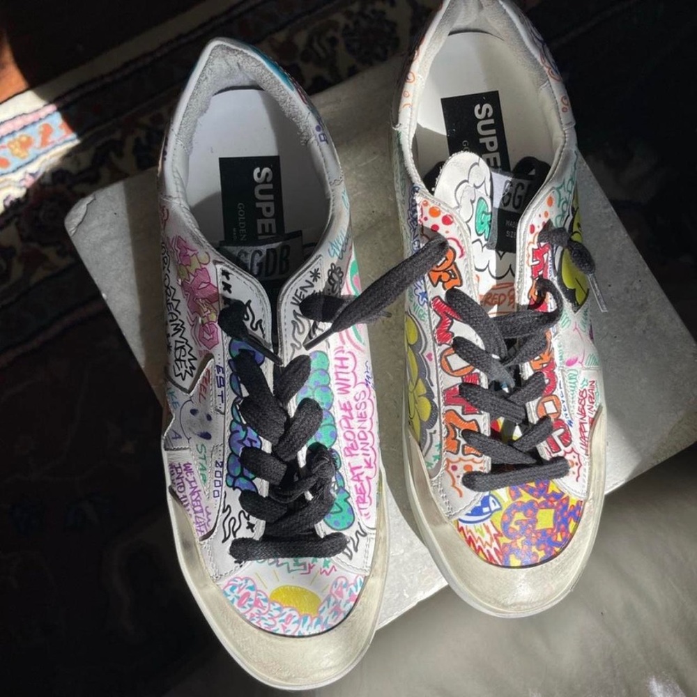 Super star golden goose graffiti sneakers brand new never worn rare
